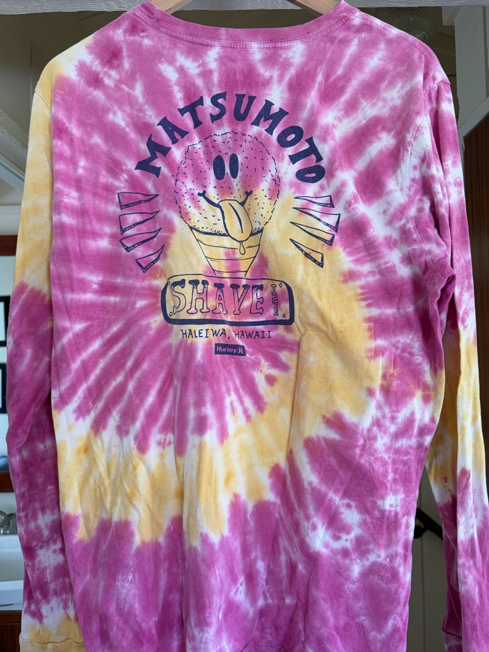 Hurley long sleeve tee Matsumoto shave ice tie dye north shore oahu Hawaii